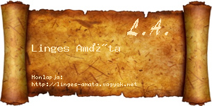 Linges Amáta névjegykártya